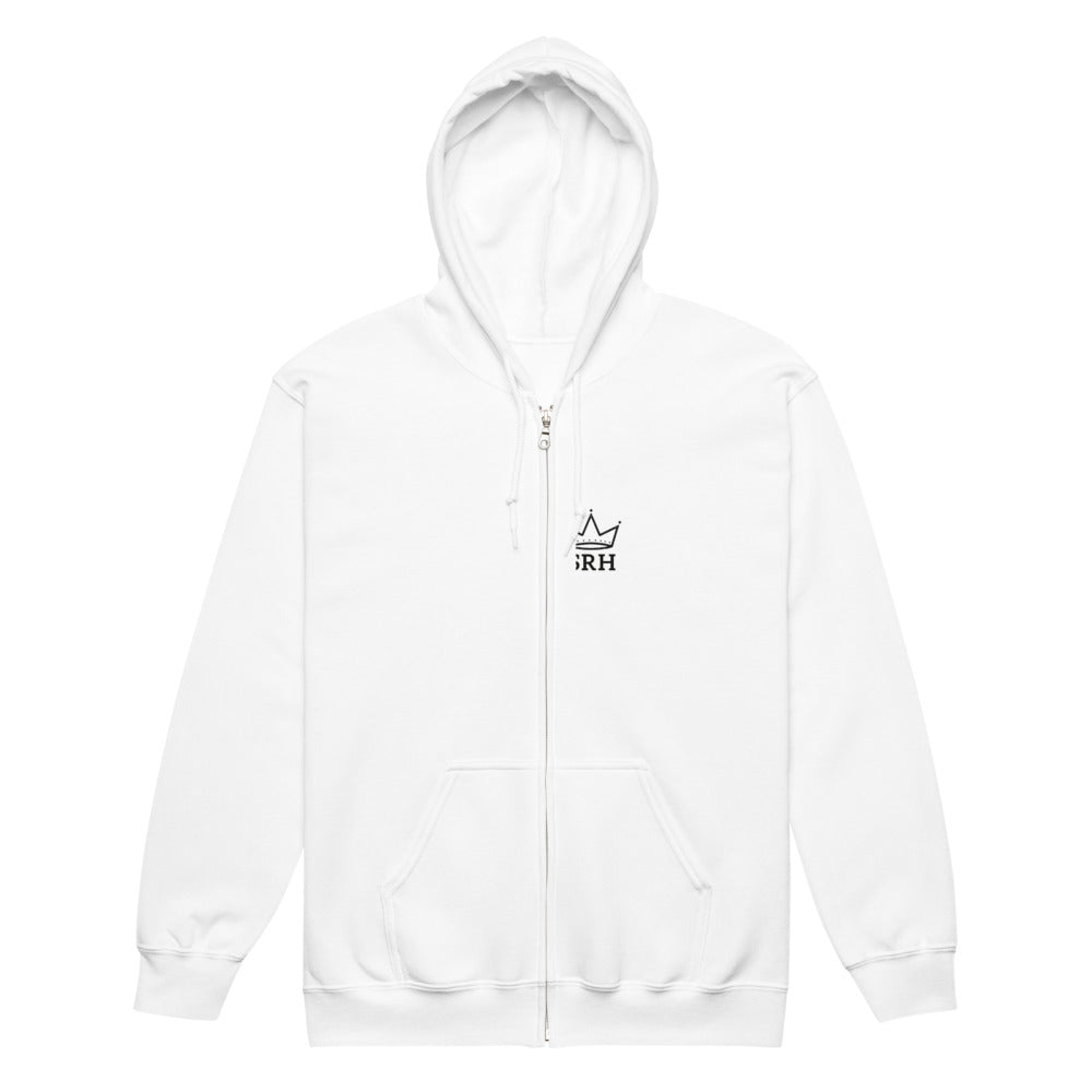 Sudadera cremallera Street Royalty Corona SRH color Blanco, vista plana frontal