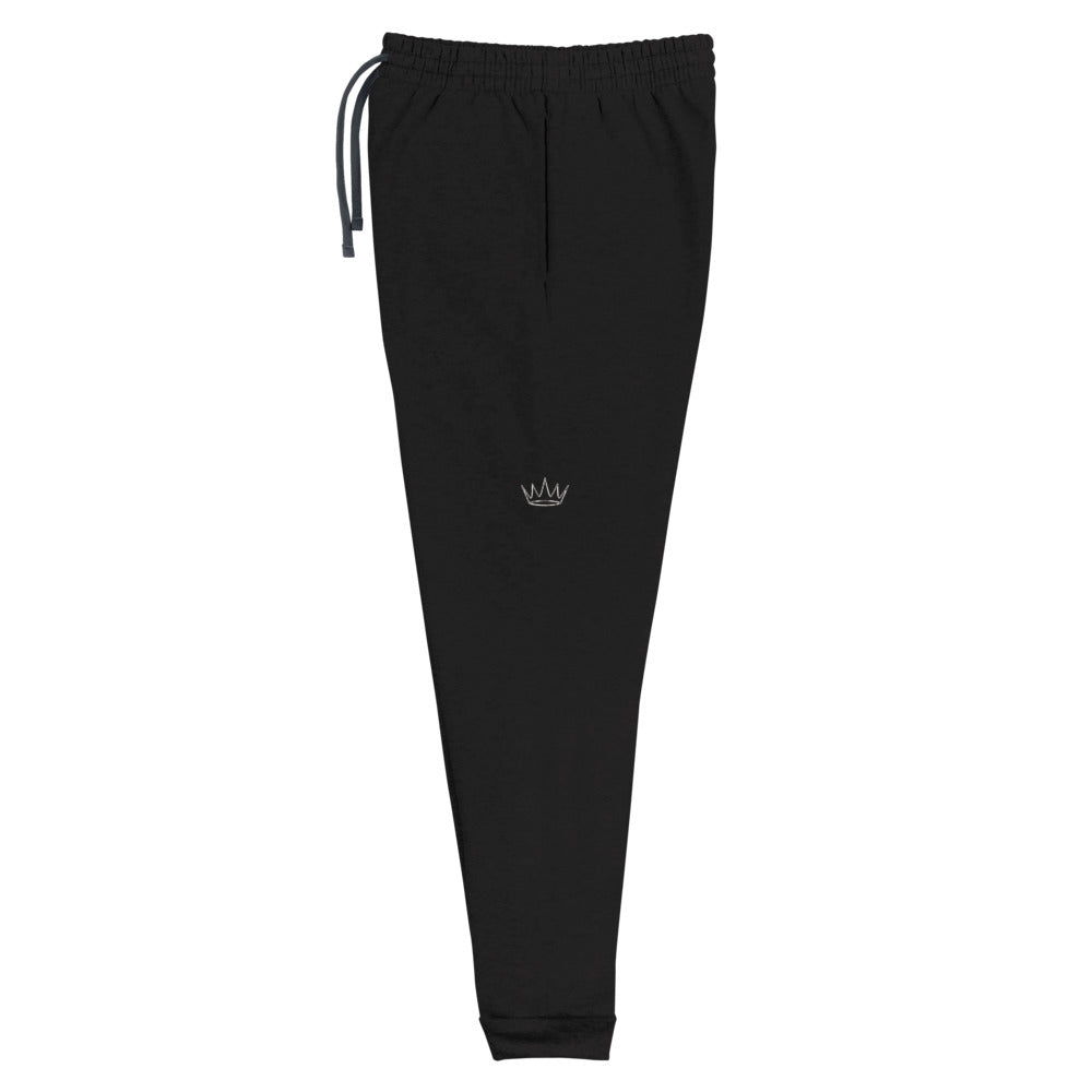 Jogger Street Royalty Corona Lineart color Negro, vista plana pierna