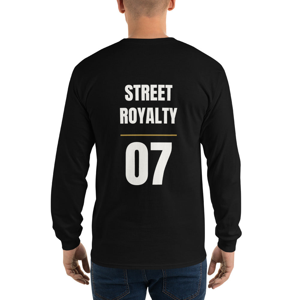 Camiseta manga larga Street Royalty Dorsal 07 color Negro, vista trasera modelo