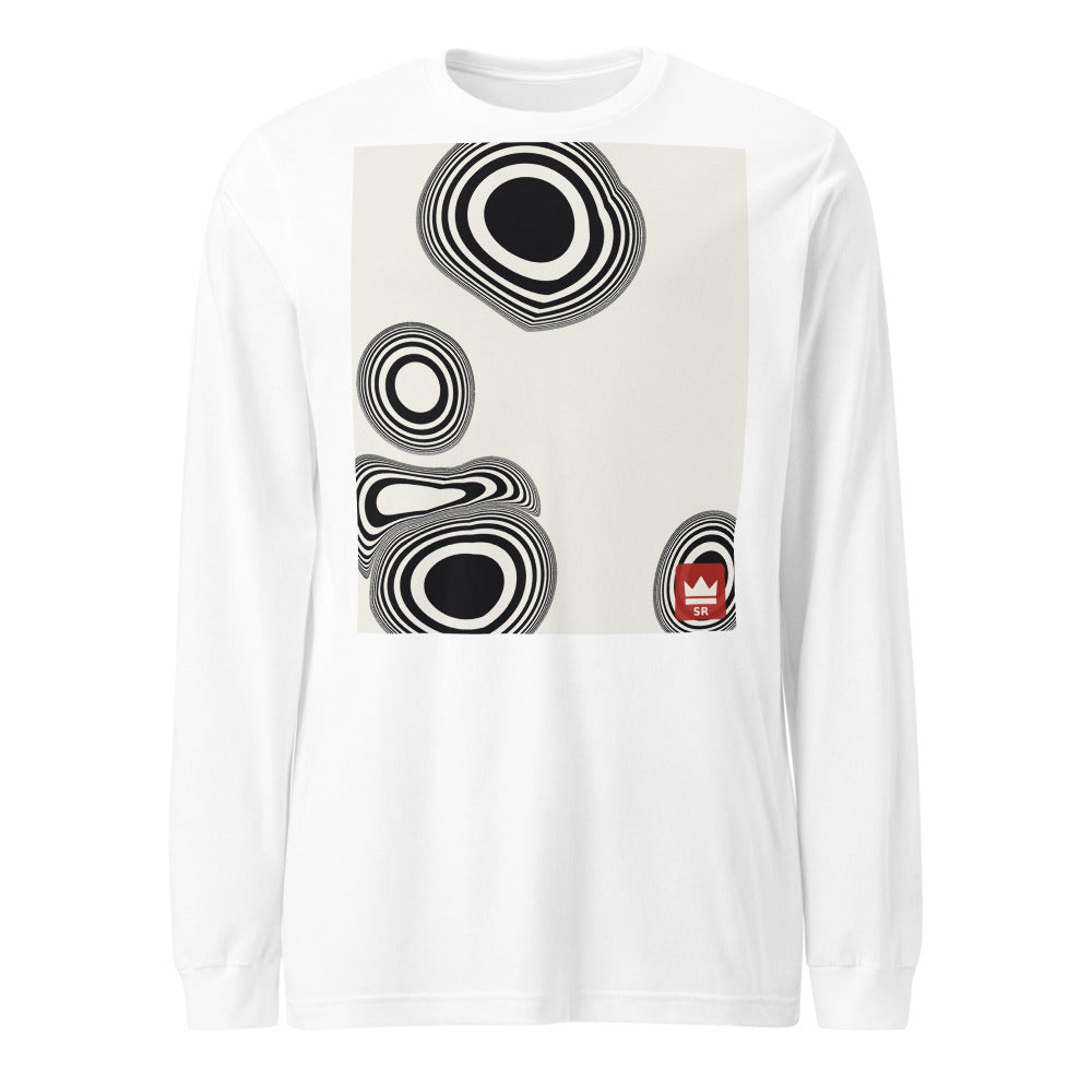 Camiseta manga larga suminagashi blanca — frontal