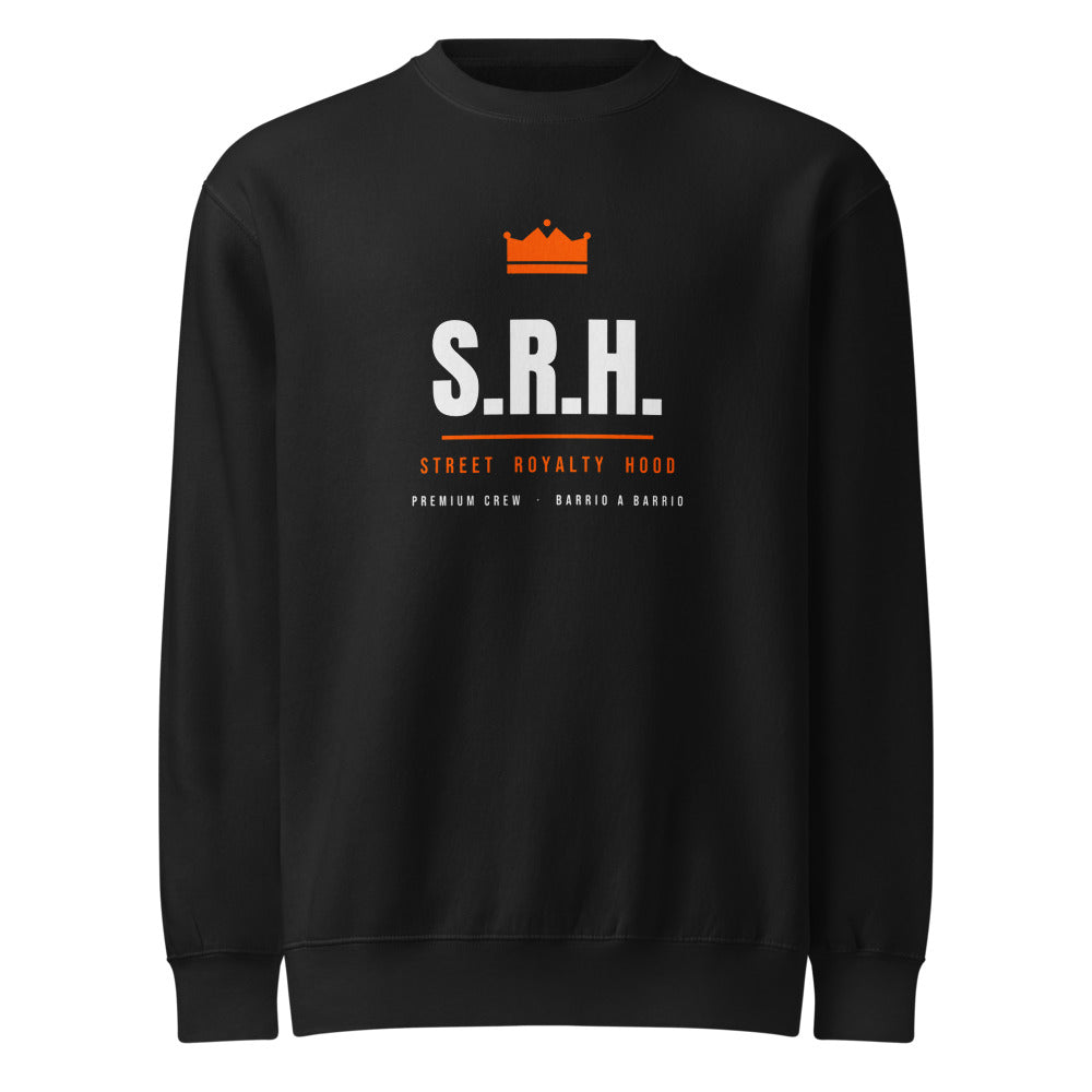 Sudadera crew SRH negra SRHOOD Street Royalty vista frontal