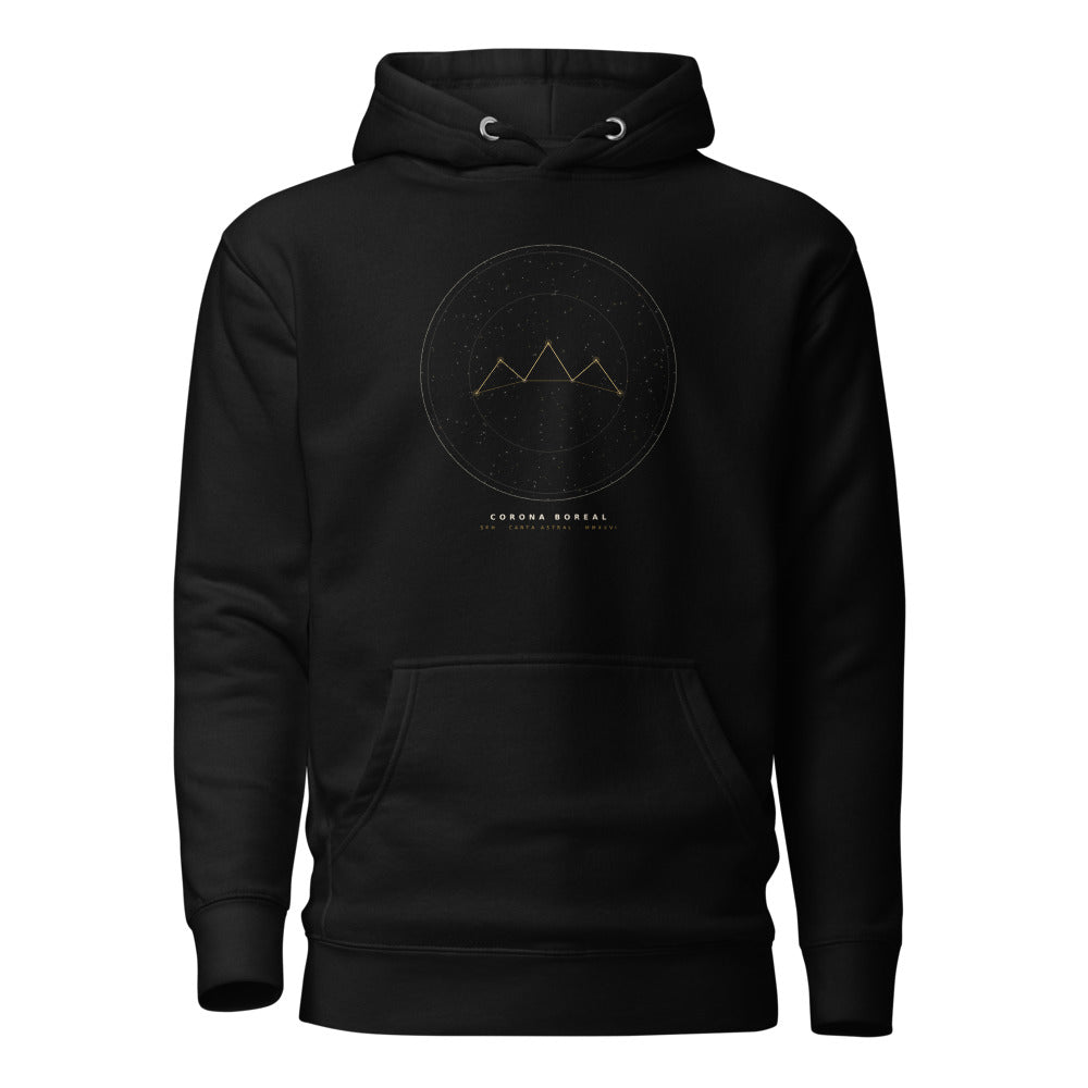 Hoodie Corona Boreal negro — vista frontal