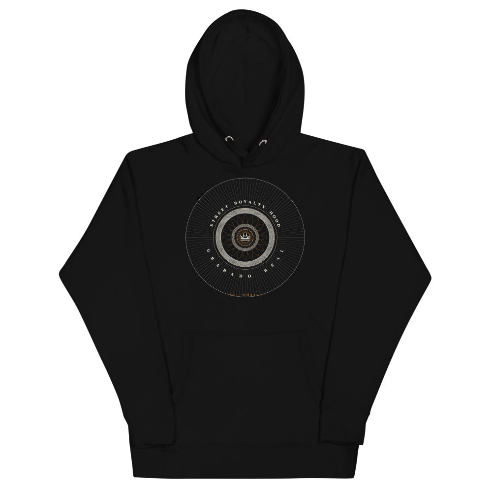 Vista frontal alternativa del hoodie Sello Real