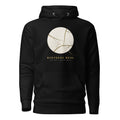 Hoodie premium negro con luna de porcelana rota reparada en oro, serie Kintsugi Real