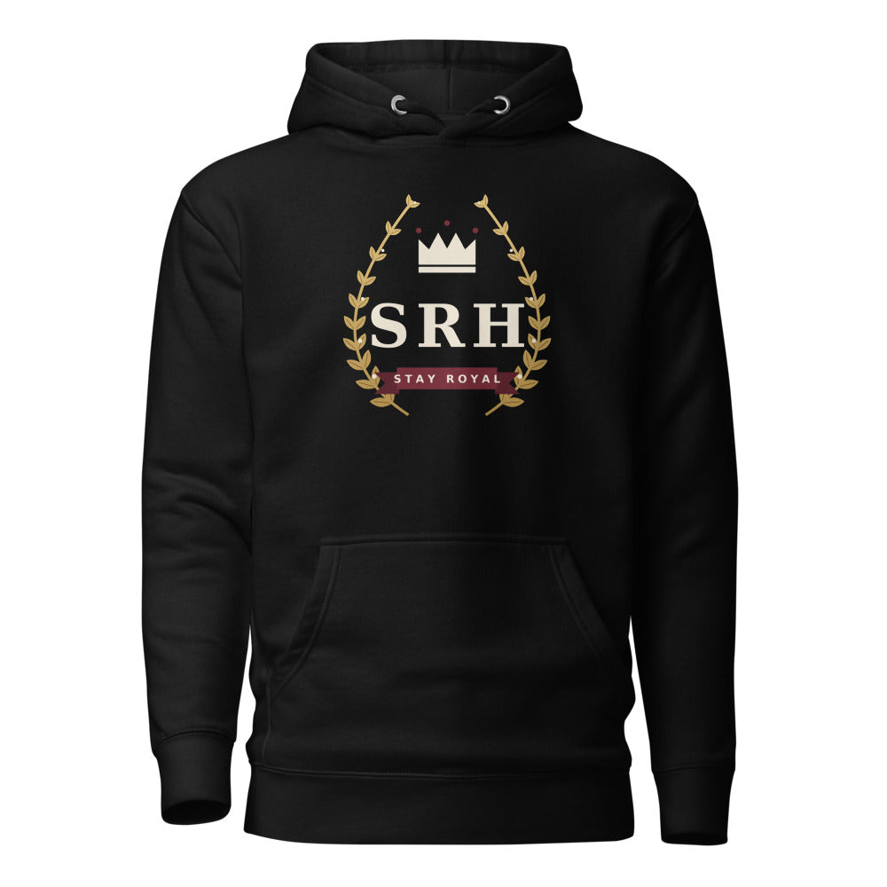 Hoodie Premium Corona Laureada negro — frontal