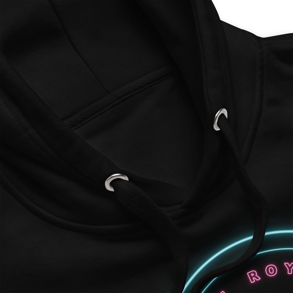 Hoodie Neón 24/7 — detalle del tejido y capucha