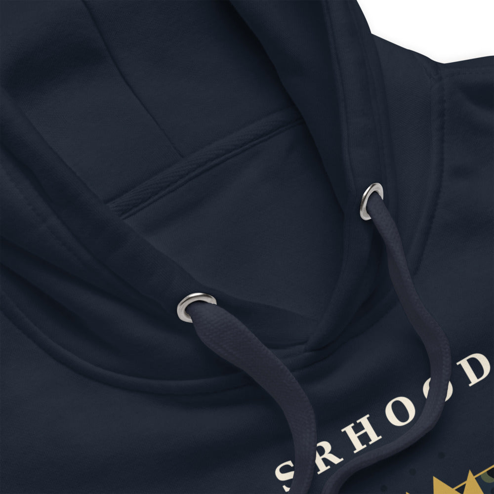 Hoodie Premium Camo Real navy — detalle de tejido