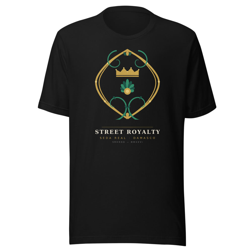 Camiseta Damasco Real negra — frontal