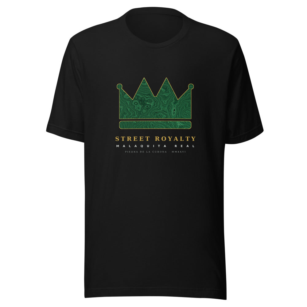 Camiseta negra con corona de malaquita y wordmark Street Royalty