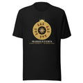 Camiseta negra Marquetería Real con emblema de taracea
