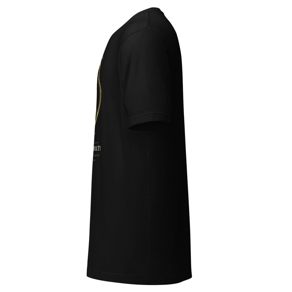 Camiseta Damasco Real negra — lateral