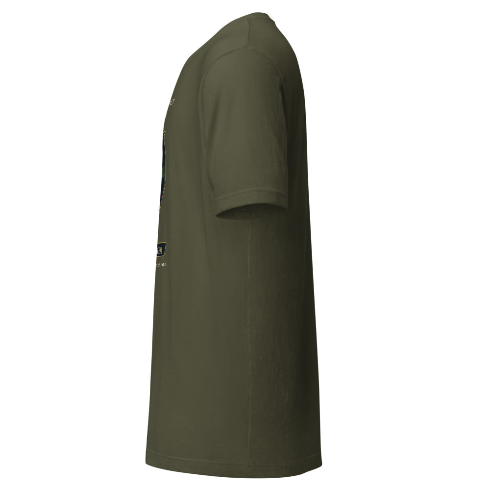 Camiseta Camo Real verde militar — lateral izquierdo