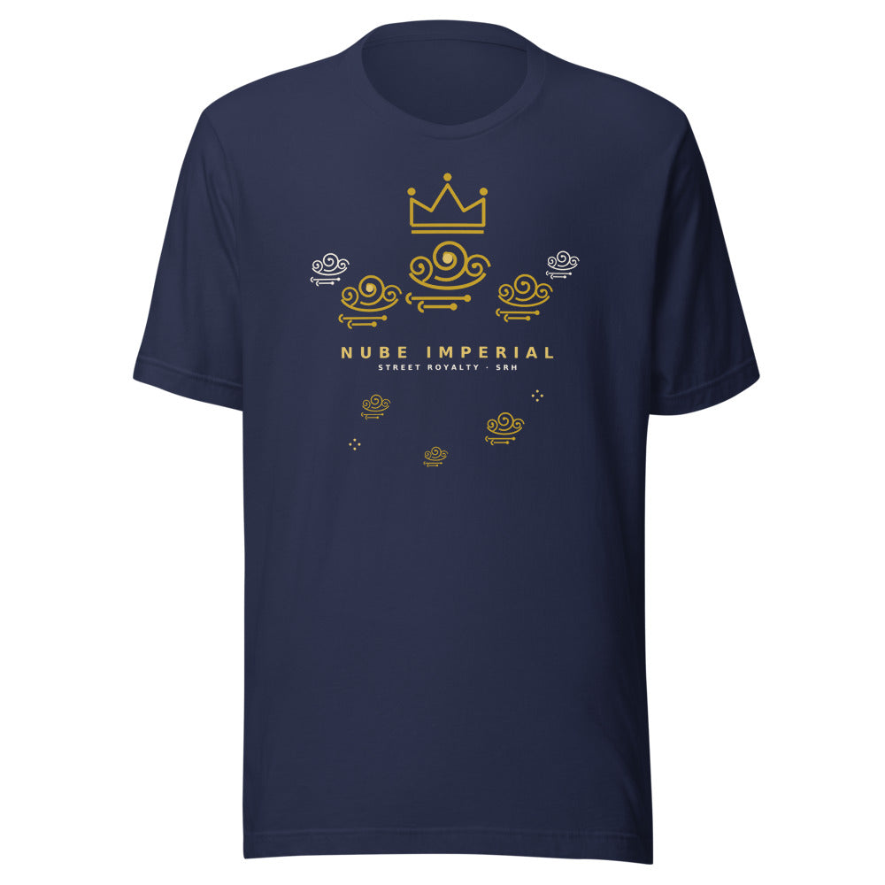 Camiseta navy con nubes imperiales doradas y corona SRH