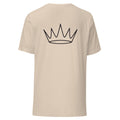Camiseta crema Street Royalty con corona y arco de texto estampados en la espalda — vista trasera