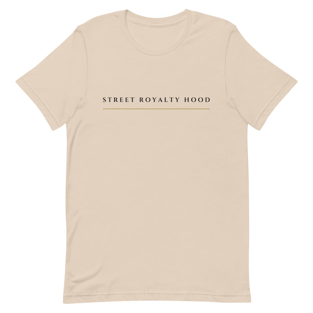 Camiseta crema Street Royalty Wide Lockup — vista frontal plana