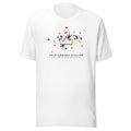 Camiseta blanca con salpicaduras de pintura y corona en negativo