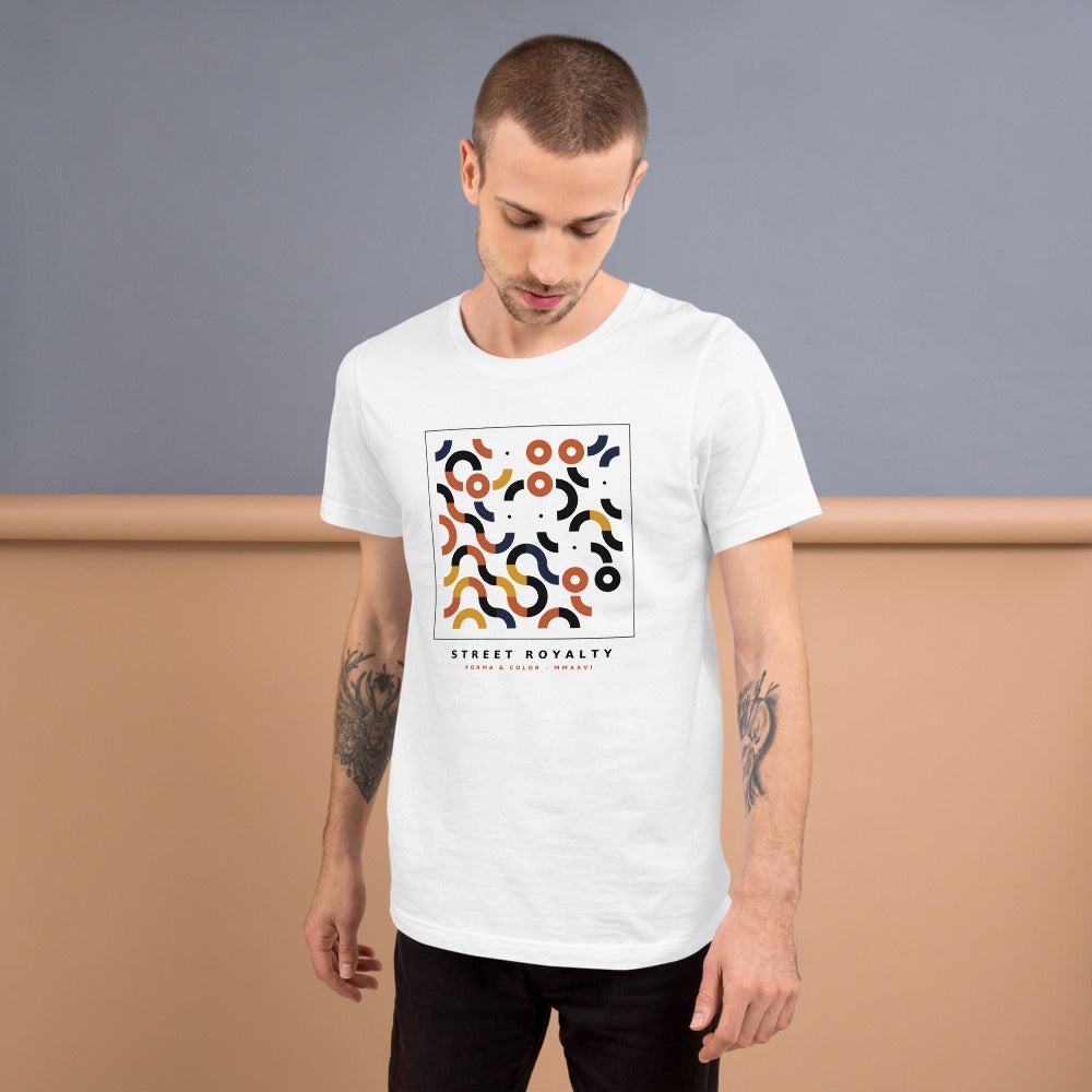 Camiseta Serpentina Modular — Blanco — modelo con tatuajes
