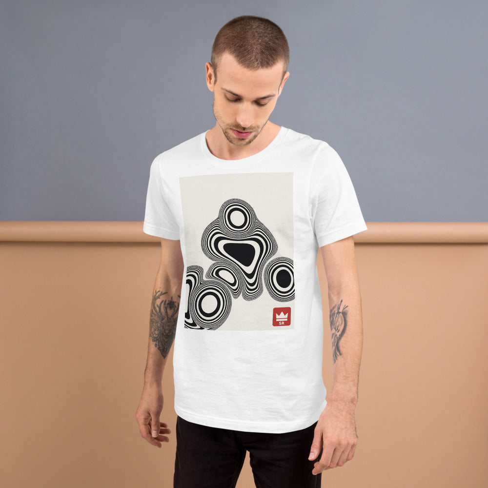Camiseta Suminagashi Tinta — Blanco — modelo con tatuajes