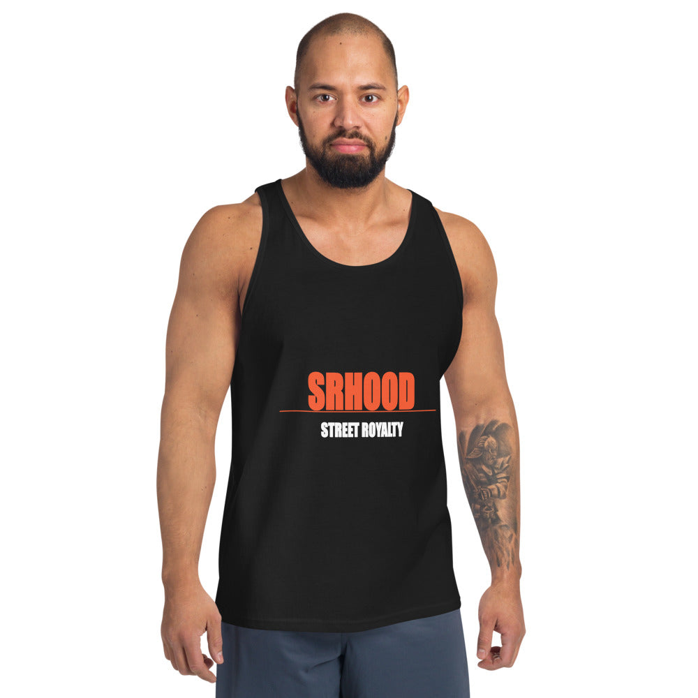 Camiseta de Tirantes Unisex — Negro — modelo con tatuajes