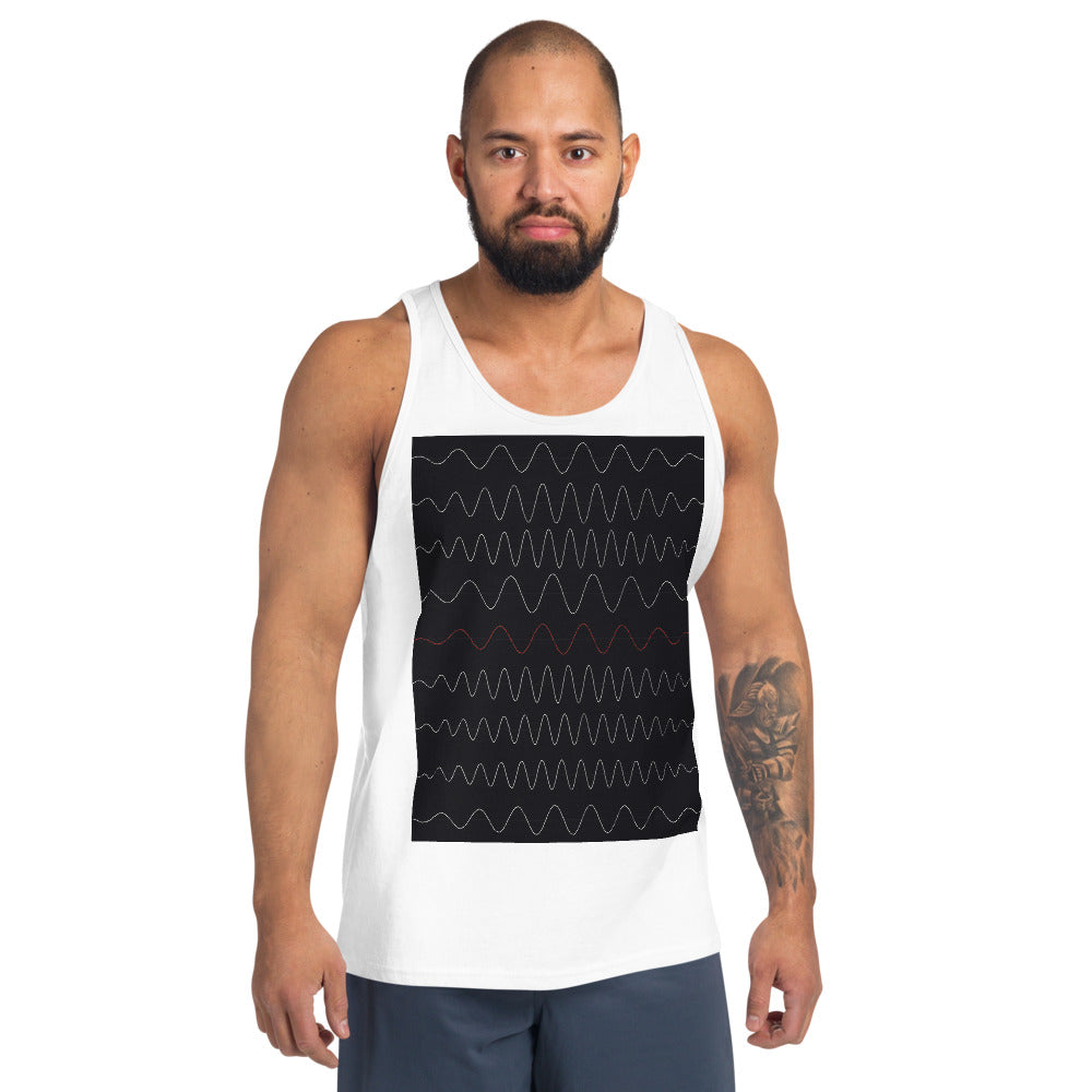 Camiseta de Tirantes Frecuencia — Blanco — modelo con tatuajes