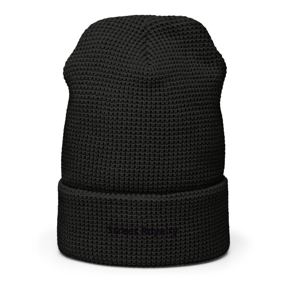 Street Royalty | Beanie Waffle Negro Bordado