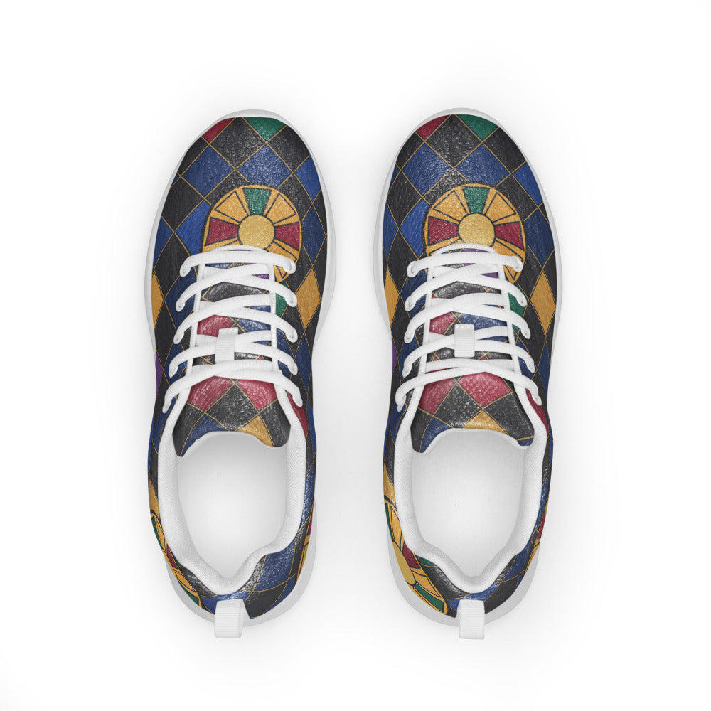 Zapatillas deportivas con celosía de vidriera en tonos joya — vista superior