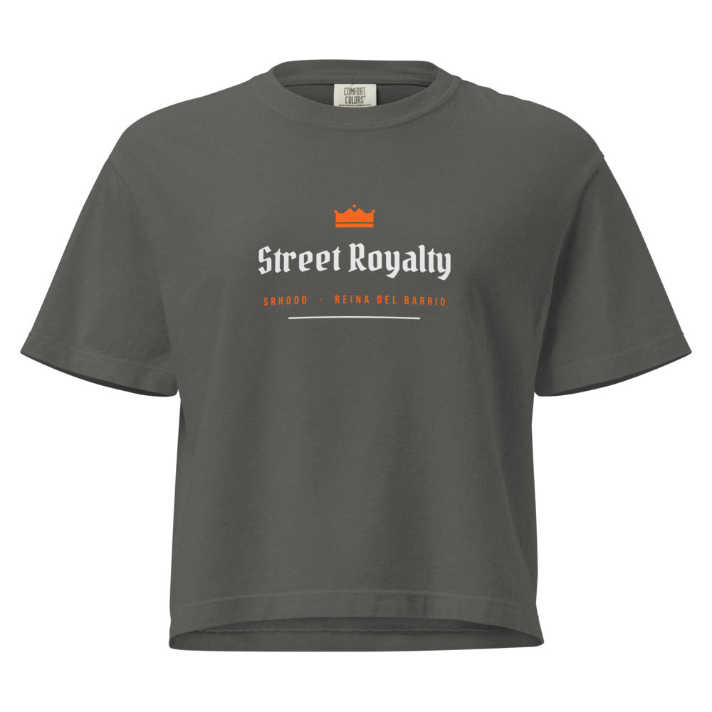 Camiseta boxy mujer Reina del Barrio SRHOOD vista frontal