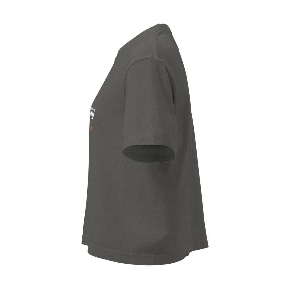 Camiseta boxy mujer SRHOOD lateral